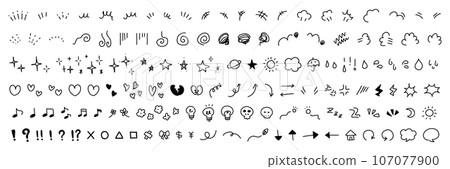 手繪情感卡通標記插圖象形圖圖示集 107077900