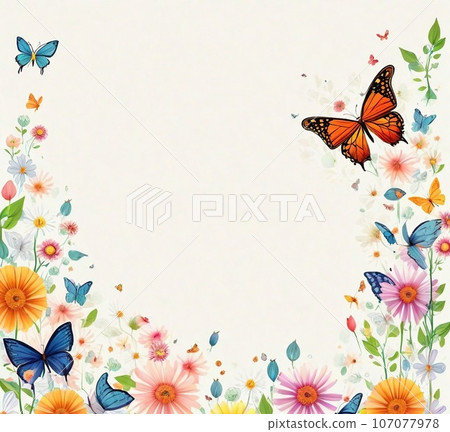 background with butterfly flower 107077978