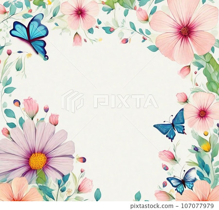 background with butterfly flower 107077979