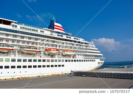 Luxury cruise ship Asuka II anchored at Sakaiyume Port Terminal Luxury cruise ship Asuka II anchored at Sakaiyume Port Terminal 107078537