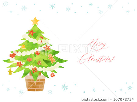 Christmas tree and snowflake frame illustration Christmas tree and snowflake frame illustration 107078734