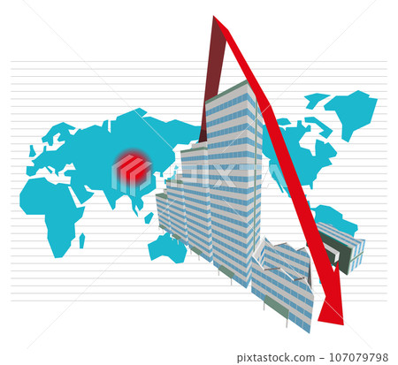 中國泡沫破裂圖影像以日本為中心的世界地圖向量圖 中國泡沫破裂圖影像以日本為中心的世界地圖向量圖 107079798