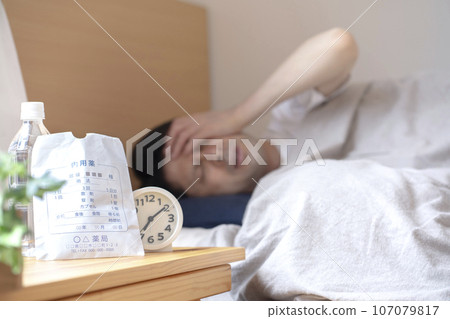 Image of being in bed due to poor health Image of being in bed due to poor health 107079817