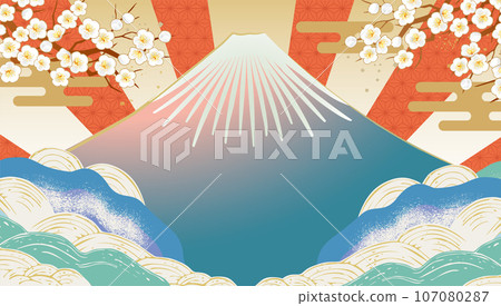 日式背景圖與海浪 107080287