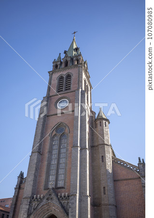 Church that shines in the blue sky Church that shines in the blue sky 107080985