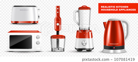 Kitchen Appliances Realistic Set 107081419
