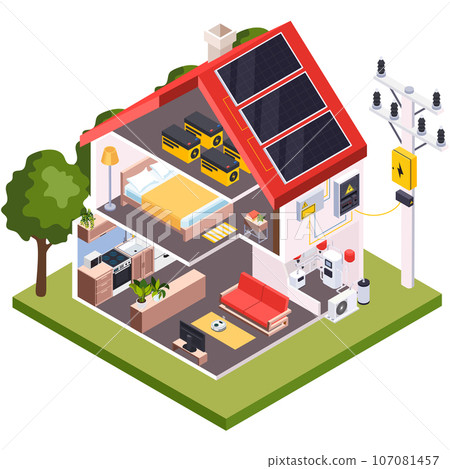 Modern Smart House Composition 107081457