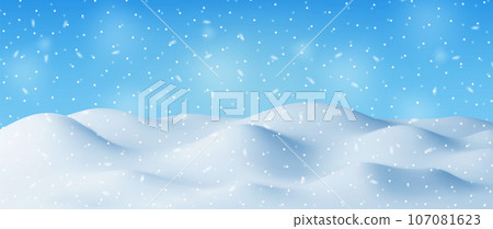3D Winter Landscape with Snowdrifts and Snow 3D Winter Landscape with Snowdrifts and Snow 107081623