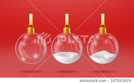 3D Glass Christmas Snow Ball - Stock Illustration [107081629] - PIXTA