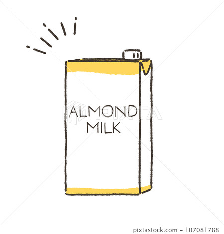 Hand drawn illustration of almond milk Hand drawn illustration of almond milk 107081788