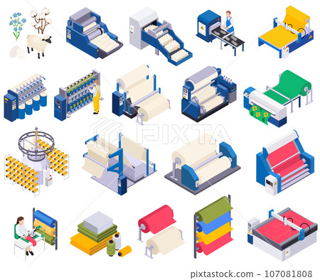 Textile Industry Icon Set 107081808