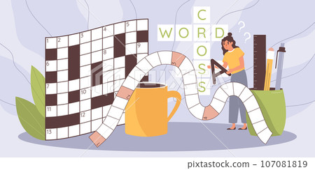 Crossword Sudoku Flat Composition 107081819