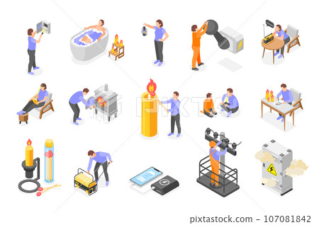 Power Outage Isometric Icons 107081842