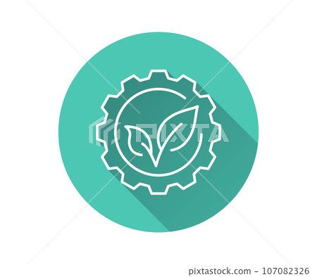 Environmental stewardship flat icon with long shadow for graphic and web design. 107082326