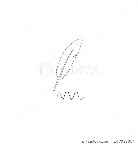 Writing Quill Feather Pen Vector. Business and science 107083094
