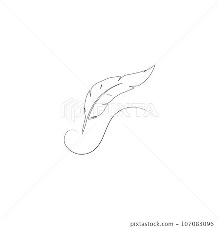 Writing Quill Feather Pen Vector. Business and science 107083096