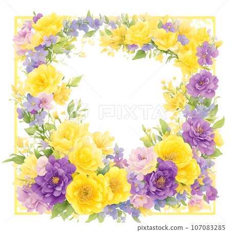 Romantic flower frame clip art 107083285