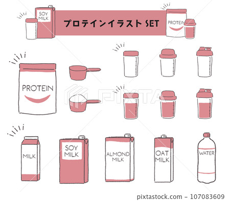 Protein handwritten illustration SET 107083609