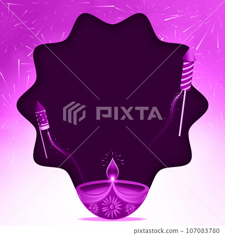 Vector illustration of Happy Diwali festival background with diya and firecrackers Vector illustration of Happy Diwali festival background with diya and firecrackers 107083780