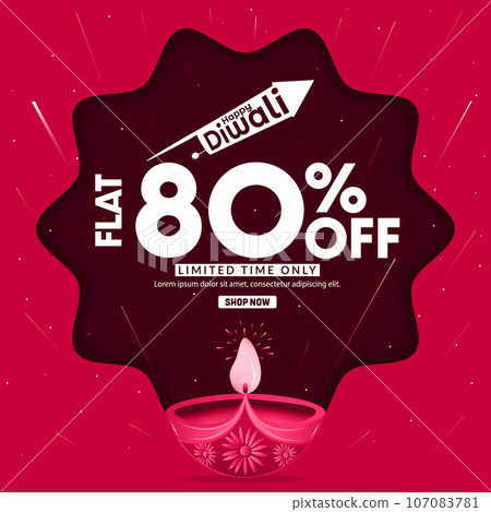 Happy Diwali sale banner design template. Abstract vector illustration. 107083781