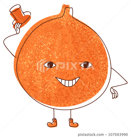 An image featuring a friendly onion wearing a welcoming cap, extending a warm greeting. This whimsical depiction adds a playful touch to food-related projects, making it perfect for conveying a An image featuring a friendly onion wearing a welcoming cap, extending a warm greeting. This whimsical depiction adds a playful touch to food-related projects, making it perfect for conveying a 107083990