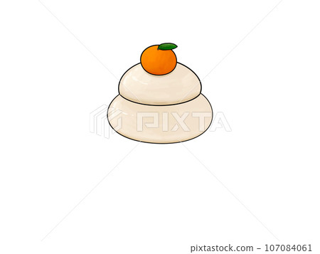 加賀美麻糬，加賀美麻糬，新年，新年，新年快樂，新年賀卡，幸運符，插圖，新年賀卡材料，新年賀卡，橙色，主線 107084061