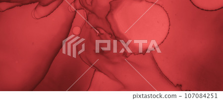 Liquid Blood Background. Red Fluid Banner. Horror 107084251