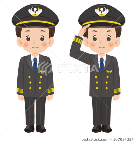 male pilot wearing a jacket 107084324