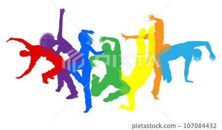 Dancers Silhouette Street Dance Poses Silhouettes Dancers Silhouette Street Dance Poses Silhouettes 107084432