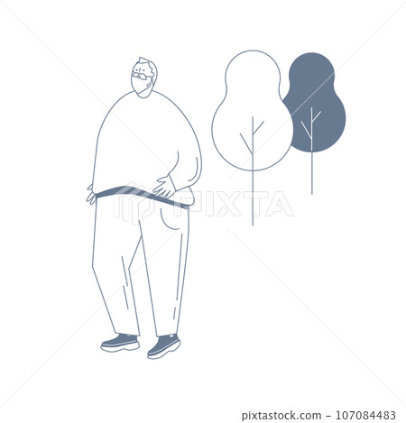 elderly man walking elderly man walking 107084483