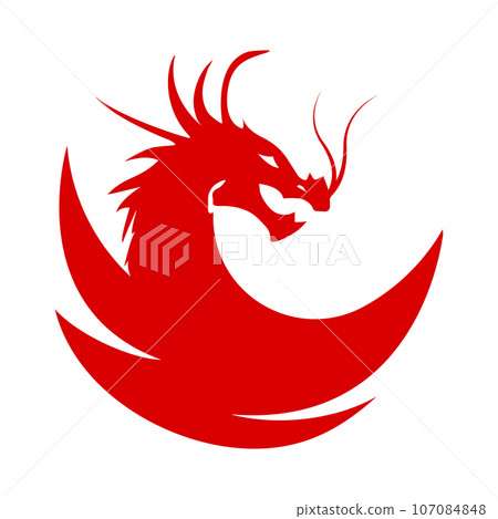 dragon head logo vector illustration template design 107084848