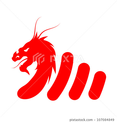 dragon head logo vector illustration template design 107084849