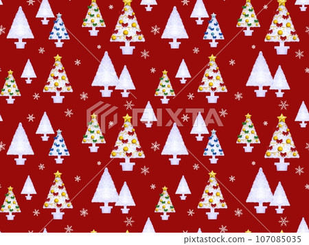 Christmas tree seamless pattern A-6 Christmas tree seamless pattern A-6 107085035