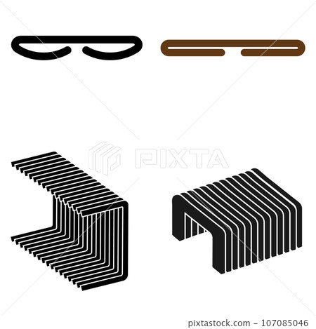 Staple Pin Icon, Stapler Metal Staple Fastener Vector illustration symbol design Staple Pin Icon, Stapler Metal Staple Fastener Vector illustration symbol design 107085046