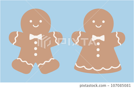 Christmas cute ginger man cookie illustration 107085081