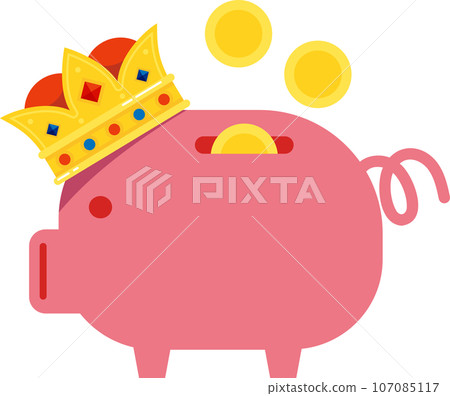 piggy bank king crown. piggy bank king crown. 107085117