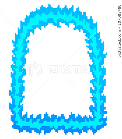 像素藝術_火焰門框（藍色） 107085480