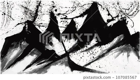 山,山,手寫毛筆插畫 山,山,手寫毛筆插畫 107085567