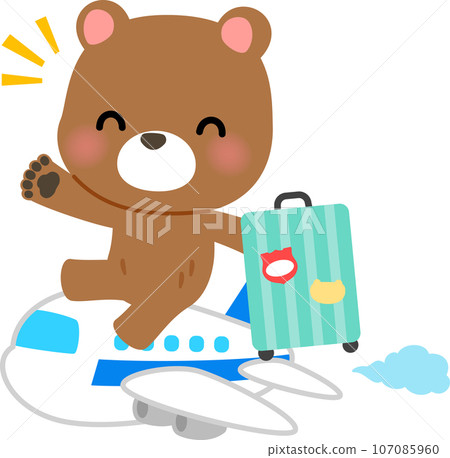 搭飛機旅行的熊角色 107085960