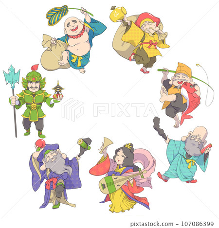 七位幸運神排成一圈 107086399