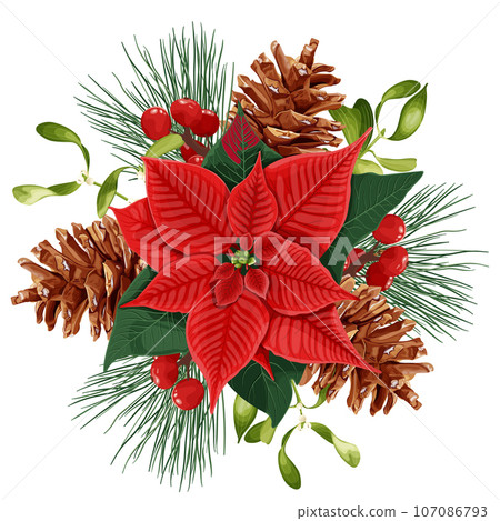 Mistletoe with Red Berries - Christmas Decoration