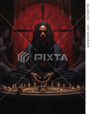 Abstract church religious fresco based on the Last Supper in African style AI Abstract church religious fresco based on the Last Supper in African style AI 107086798