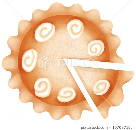 Watercolor pumpkin pie 107087193