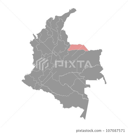 Arauca department map, administrative division of Colombia. 107087571