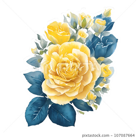 Yellow roses bouquet clip art Yellow roses bouquet clip art 107087664