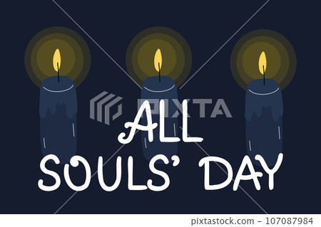 Dark all souls day horizontal card. Dark all souls day horizontal card. 107087984