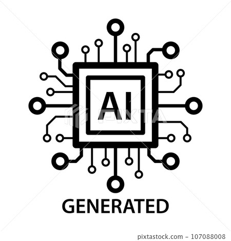 Artificial intelligence generated icon vector AI sign for graphic design, logo, website, social media, mobile app, UI illustration. Artificial intelligence generated icon vector AI sign for graphic design, logo, website, social media, mobile app, UI illustration. 107088008