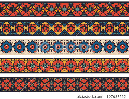 Seamless decorative borders Seamless decorative borders 107088312