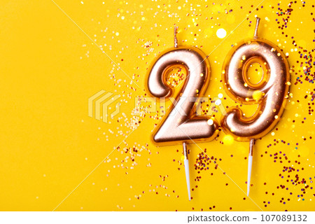 29 years celebration. Greeting banner. 107089132