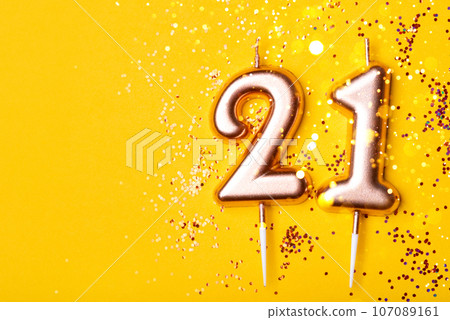 21 years celebration. Greeting banner. 21 years celebration. Greeting banner. 107089161